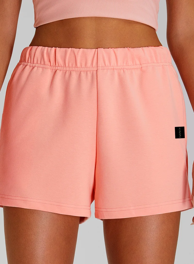 KAWN.YOGA Peach Pink High Waist Loose Fit Shorts for Women | Best Price UAE